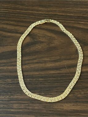 Vintage Gold Nugget Gold Tone Choker Necklace